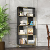 ZUN 4-Tier Storage Shelves, Bookcase Display Storage Shelf Corner Shelf for Small Space, Living Room W2167P192775