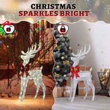 3-Piece Lighted Christmas Reindeer Set Outdoor Decorations, Weather Proof Sparkling Deer 64880726