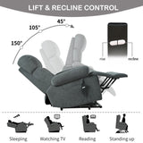 ZUN Oversized Power Lift Recliner Chair for Elderly, Electric Fabric Recliner Chair for Seniors, Home W1028P261272