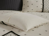 3 Piece Cotton and Flax Linen Blend Comforter Set Natural King/Cal King B03596415