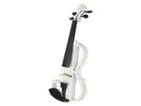 Full Size 4/4 Bunnel Edge Electric Silent Violin with Case Bow Rosin Headphone Connecting Line White 63462985