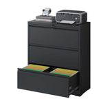 3 Drawer Lateral File Cabinet with Lock Heavy-Duty Metal Filing Cabinet for Home Office, Wide 10304319