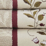 ZUN Embroidered Cotton Jacquard 6 Piece Towel Set B03598751