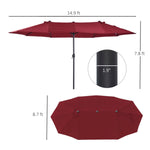 ZUN Outdoor beach umbrella/Double-Sided Market Umbrella （Prohibited by WalMart） 31656027