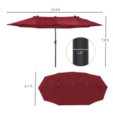 ZUN Outdoor beach umbrella/Double-Sided Market Umbrella （Prohibited by WalMart） 31656027