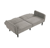 Contemporary Converts to Bed Gray 1pc Futon Sofa Channeled Tufted Back Soft Track Arm Couch W USB B011P309284