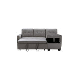 77 Inch Reversible Sectional Storage Sleeper Sofa Bed L-Shape 2 Seat Sectional Chaise With Storage W120343142