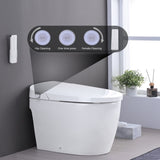 ZUN Smart Toilet Bidet Combo with Self-Cleaning Nozzle, Heated Seat, Night Light, Knob Control, Power W1219P262872