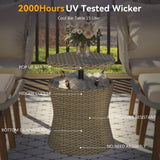 K&K 5 Pieces Patio Furniture Chair Sets, Patio Conversation Set With Wicker Cool Bar Table, WF324995AAZ
