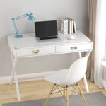 ZUN Computer Desk with Storage,Solid Wood Desk with Drawers, Modern Study Table for Home Office,Small W1781103712