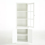 75.25'' Tall Display Cabinet with Single Tempered Glass Door, China Cabinet Hutch Cabinet with N845P279958W