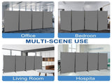 6FT 4-Fold 160g Polyester Cloth Plastic Foot Carbon Steel Frame Foldable Screen Gray 91313474