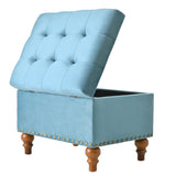 Square velvet upholstered Ottoman with storage space, hidden support hinges with easy to open top, W2941P242272