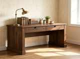 Farmhouse Computer Desk with 2 PullOut Drawers, 48 Sturdy Engineered Wood Writing Workstation, 15335754