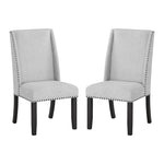 ZUN Hirima Modern Elegance Dining Chairs Set of 2 - Light Gray Upholstery with Matte Black Nailhead Trim T2574P248596