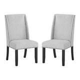 ZUN Hirima Modern Elegance Dining Chairs Set of 2 - Light Gray Upholstery with Matte Black Nailhead Trim T2574P248596