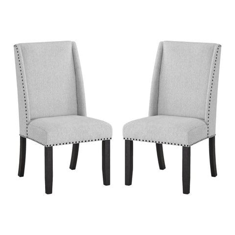 ZUN Hirima Modern Elegance Dining Chairs Set of 2 - Light Gray Upholstery with Matte Black Nailhead Trim T2574P248596