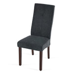 ZUN Dark Grey Linen Upholstered Dining Chair High Back, Armless Accent Chair with Wood Legs, Set Of 2 W1516P182405