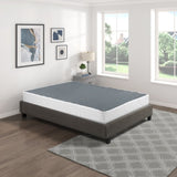 California King Mattress Foundation 1pc Black Metal Frame with Textured Fabric Cover B011P197732