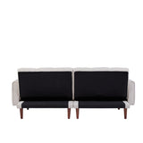 ZUN Convertible Futon Sofa Bed, Adjustable Couch Sleeper, Modern Fabric Linen Upholstered Futon Sofa bed W1123104795