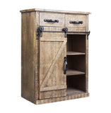 Classic American Country Style Single Barn Door With 2 Drawers Vintage Wooden Cabinets 77319807