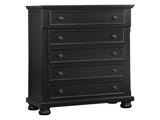 Casual Transitional Styling 1pc Chest of Drawers Black Finish Bun Feet Bedroom Furniture B01146552