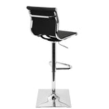 Masters Contemporary Adjustable Barstool with Swivel in Black Faux Leather by LumiSource B202P222338