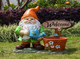 Outdoor Garden Sculpture Gnome Flower Pot Planter - Unique Yard Statue Decoration, Interesting Law W5398P455469