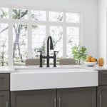 ZUN 36" W Farmhouse/Apron Front White Ceramic Kitchen Sink 98094709