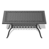 L59.05*W35.43-inch Cast Aluminum Patio Dining Table With Black Frame and Carved Texture on the W1710P166029