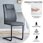 ZUN Modern dining chair with faux leather cushioned seats - dining chair with metal legs, suitable for W1151112877