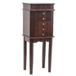 ZUN Standing Jewelry Armoire with Mirror, 5 Drawers & 6 Necklace Hooks, Jewelry Cabinet Chest with Top 95157130