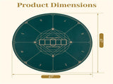 47" Round Foldable Poker Table Top Mat Non-Slip Rubber Base, Portable Casino-Grade Poker Mat 49690522