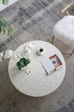 ZUN 35x35x16" Unique Cream Capiz Coffee Table with Gold Pedestal Base W2078P154260