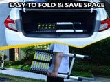 Telescopic ladder, 9.5 foot aluminum button telescopic ladder with 2 triangular stabilizers and 92521596