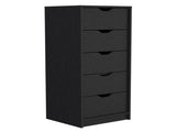 Dresser 42"H, 5 Drawers , Slim Storage Chest of Drawers, Black B097133023