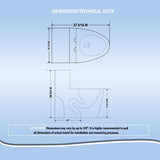 1.1/1.6 GPF Dual Flush One-Piece Toilet, Button on Tank top S-trap 12 inches, Elongated Bowl with W3192P277860