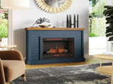48 inch Fireplace with Mantel, Blue Denim and Whiskey Finish B108131559