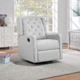 ZUN Milah Gliding Swivel Recliner Tufted Brushed Tweed Fabric B02263782