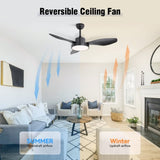 47 Inch Ceiling Fan with 22W LED Light and Remote Control 6 Speeds Reversible DC Motor for Bedroom W934P288498
