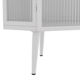 22.25'' Floor Coner Cabinet,Three Tiers with Tempered Glass Doors and Storage Shelves for Bathroom, W757P180793