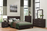 ZUN Contemporary Design Bedroom 1pc Dresser of 6 Drawers Faux Leather Upholstery, Dark Brown Furniture B011P183622