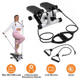 ZUN Steppers for Exercise, Mini Stair Stepper with Resistance Bands at Home Workout Equipment with 19422665