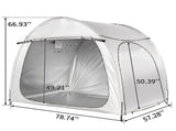 6.8x4.9FT Light Gray Arched Bicycle Storage Shed, 210D PU Silver Coated Oxford, Black Fiberglass Rod 88024507