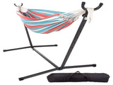 400lb Capacity 2 Person Double Hammock with Stand, Red/Blue 25454735