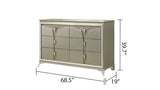 Modern Style 6-Drawer Dresser Made with Wood & Mirrored Accents B009130150