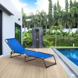 ZUN Folding Chaise Lounge Pool Chair, Patio Sun Tanning Chair, Outdoor Lounge Chair with 4-Position W2225141408