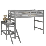 ZUN Twin Loft Bed with Platform,ladder,Grey 84721426