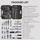 Tool Set - Socket and Ratchet Wrench Toolbox, 171pcs Tool Box, Universal Home Car Repair Tool Set W1102P203830