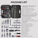 ZUN Tool Set - Socket and Ratchet Wrench Toolbox, 171pcs Tool Box, Universal Home Car Repair Tool Set W1102P203830